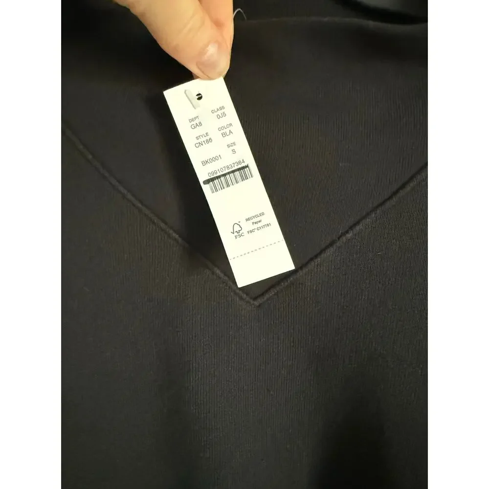 $108 New JCrew Heritage Terry Mockneck Sweatshirt Black Small